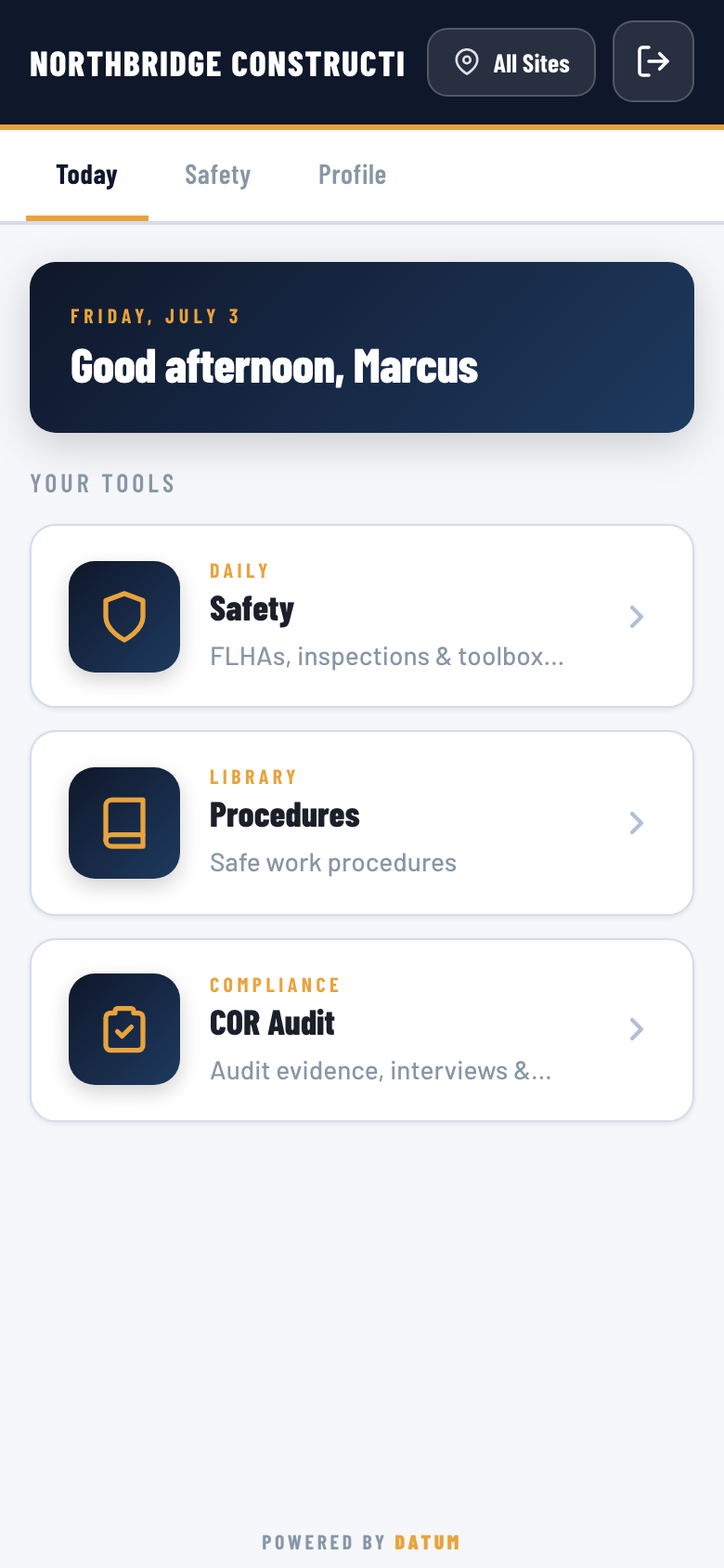 Northbridge home — your tools